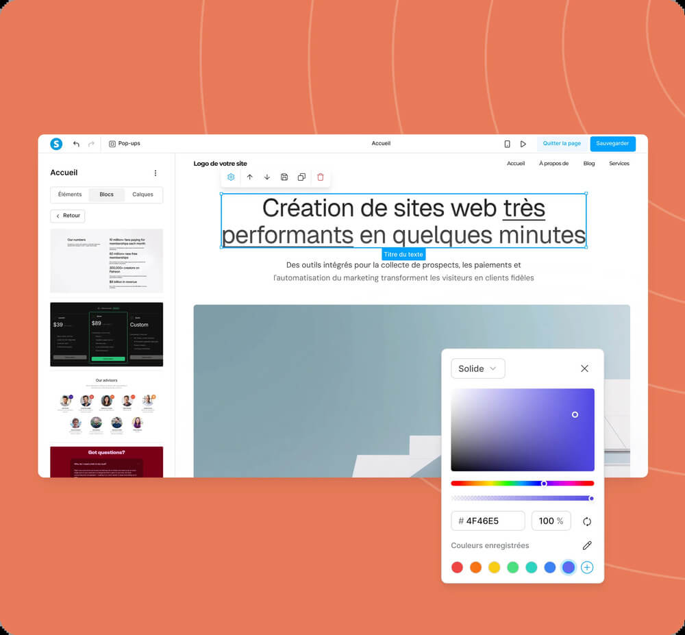 création de site web avec Systeme.io